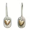 Vintage Heart-Shaped Earrings with Gold Inlay