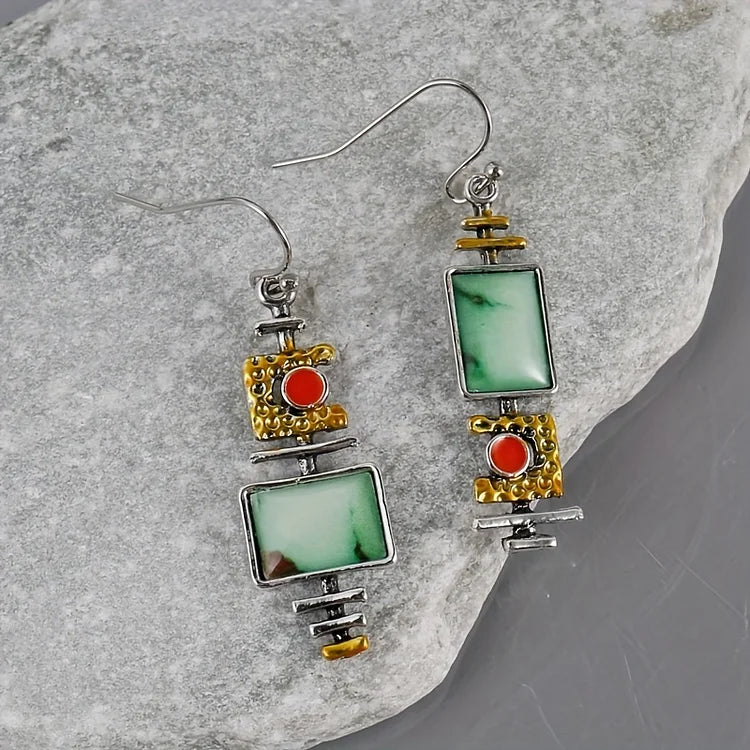 Vintage Boho Geometric Hook Earrings