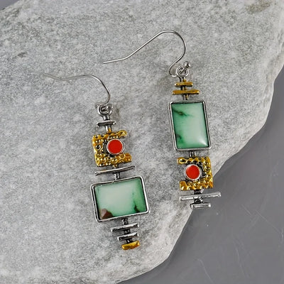 Vintage Boho Geometric Hook Earrings