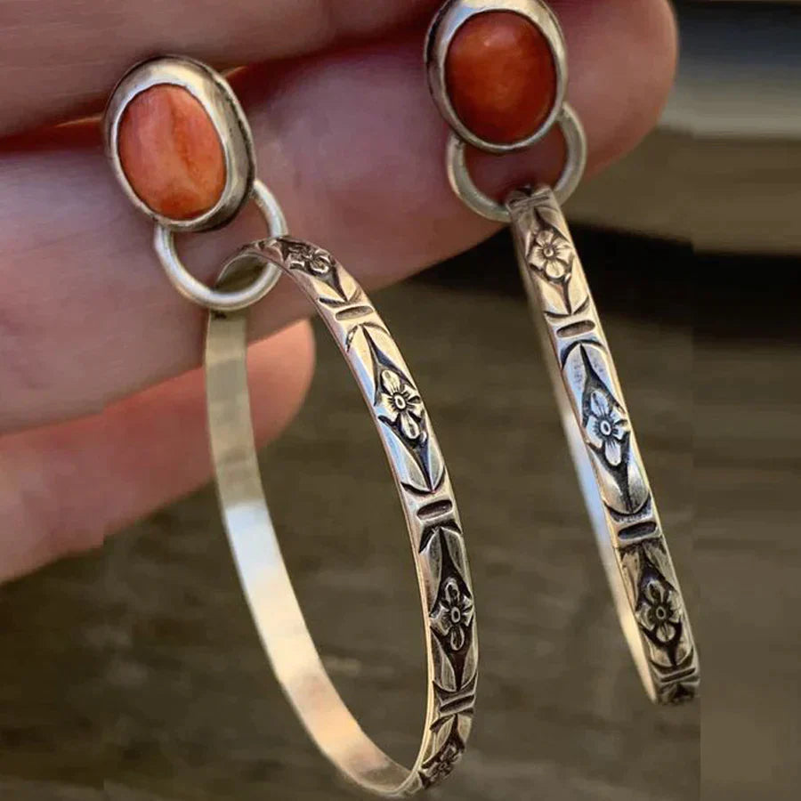 Vintage Bohemian Onyx Earrings
