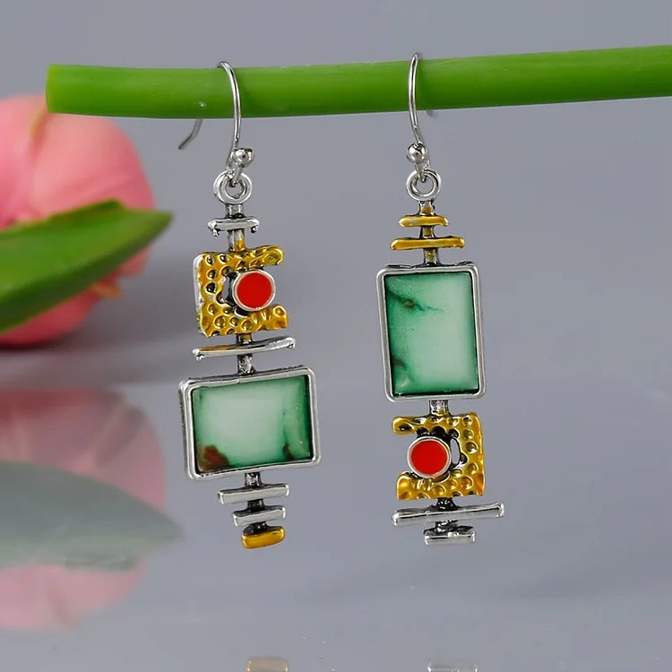 Vintage Boho Geometric Hook Earrings