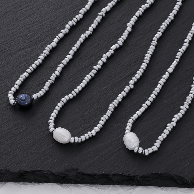 3-Piece Vintage Necklace Set with Freshwater Pearls and Beads – Handmade