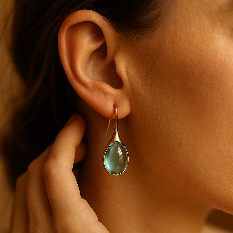 Gold and Silver Crystal Drop Earrings