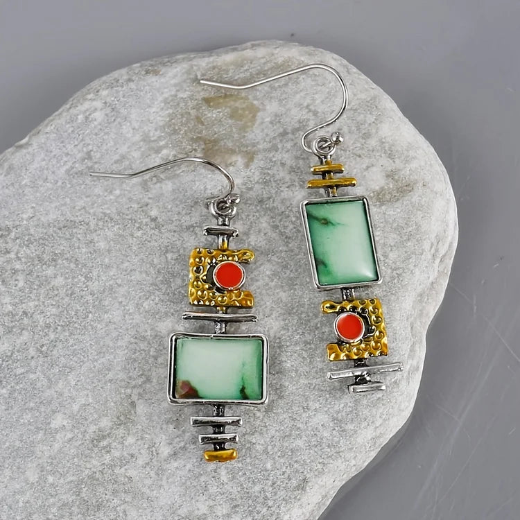 Vintage Boho Geometric Hook Earrings