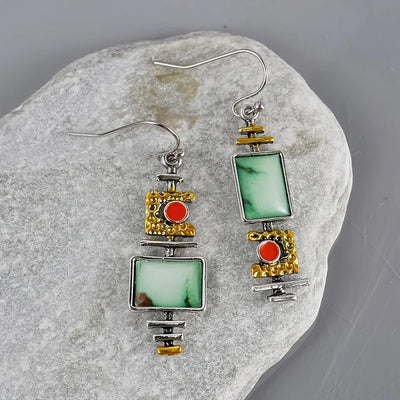 Vintage Boho Geometric Hook Earrings