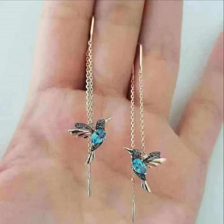 Bird Earrings with Mixed Zirconium