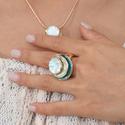 Triple-Layer Boho Enamel Ring
