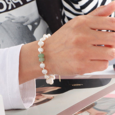 Freshwater Pearl and Aventurine Bracelet