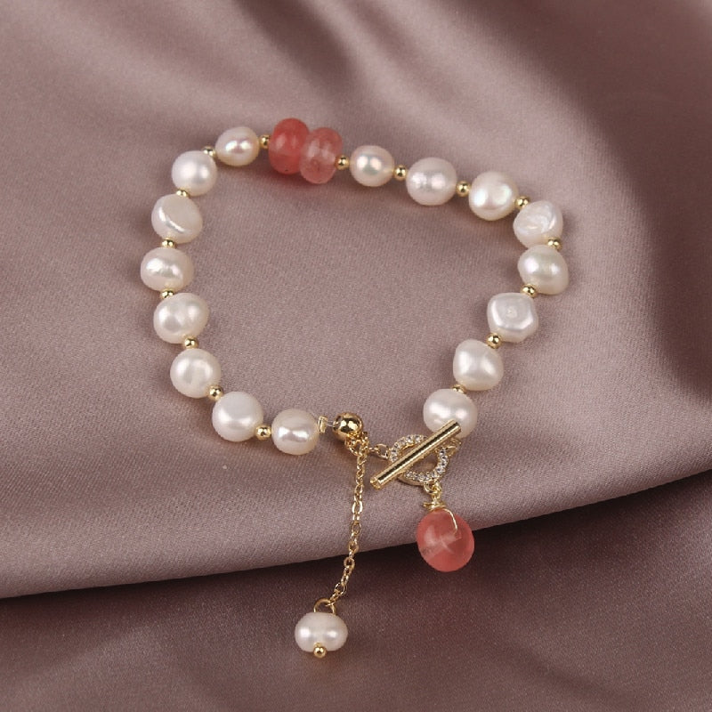 Freshwater Pearl and Aventurine Bracelet