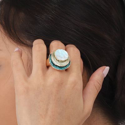 Triple-Layer Boho Enamel Ring