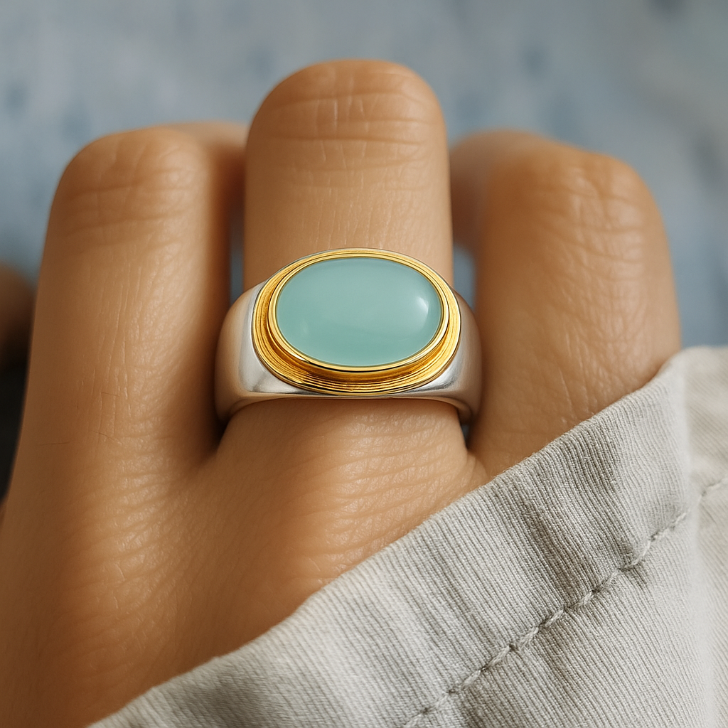 Vintage green garnet ring