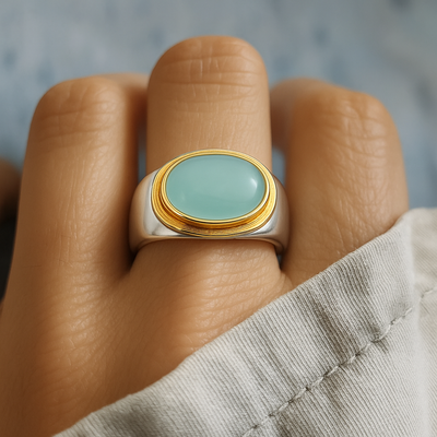 Vintage green garnet ring