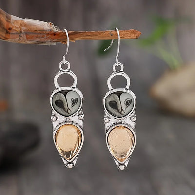 Moonstone Owl Earrings