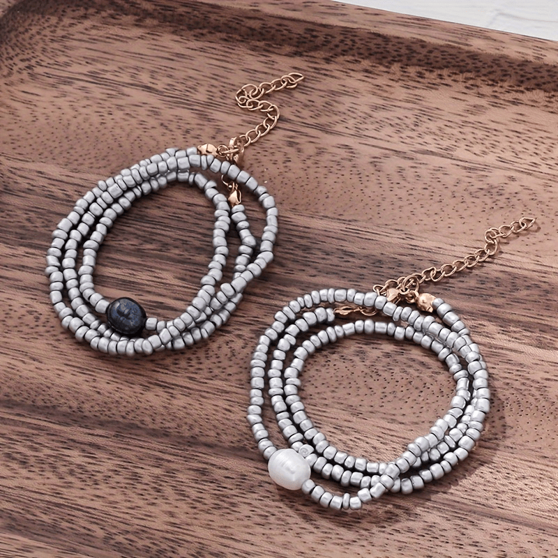 3-Piece Vintage Necklace Set with Freshwater Pearls and Beads – Handmade