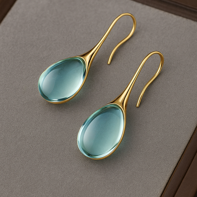 Gold and Silver Crystal Drop Earrings