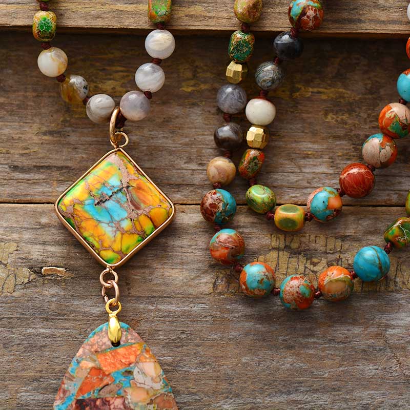 Spiritual Multicolor Jasper Necklace